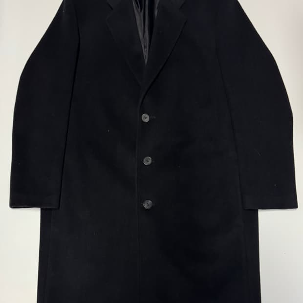 비바스튜디오 미니멀 싱글 울 코트 블랙 XL