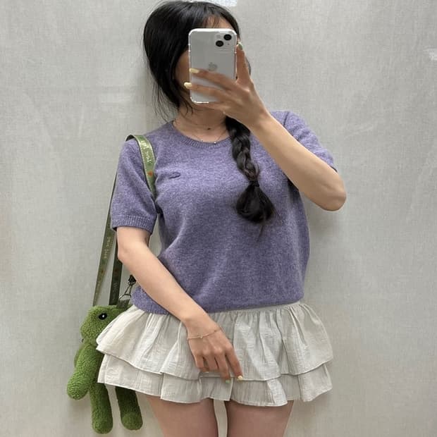 라코스테 니트 반팔 티셔츠/알파카/#3607