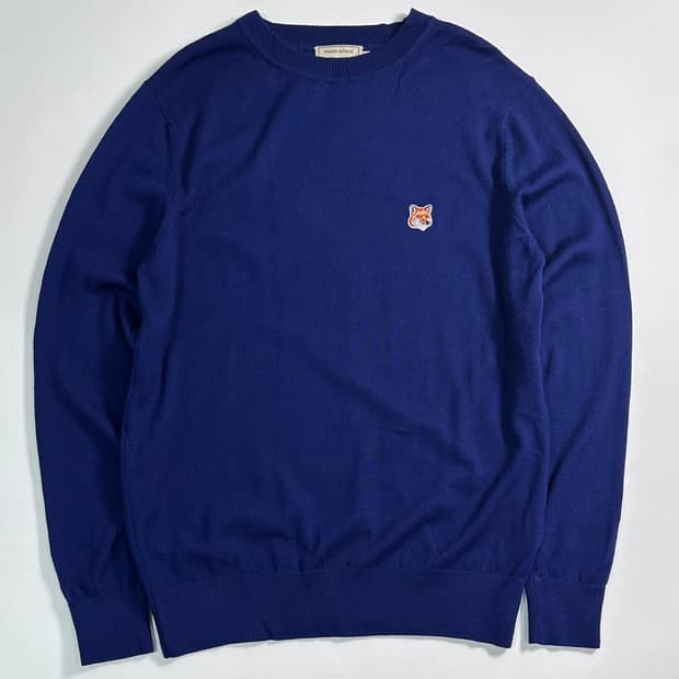 메종키츠네 블루 폭스헤드 니트 
