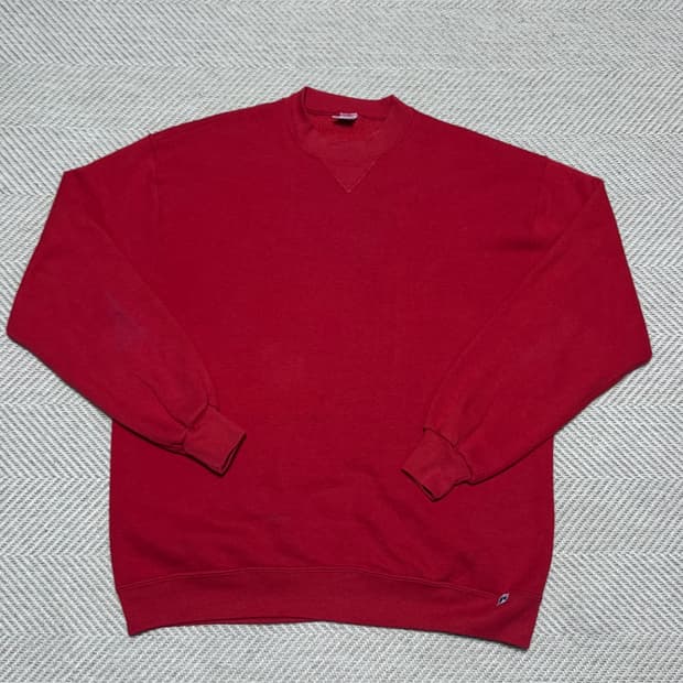 (XL) 80s 빈티지 러셀 애슬레틱 레드 맨투맨