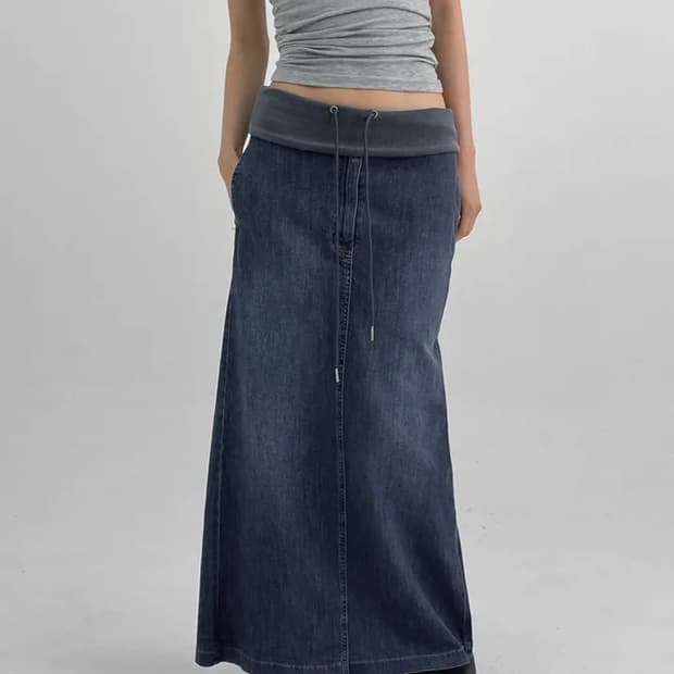 데님 롱스커트
