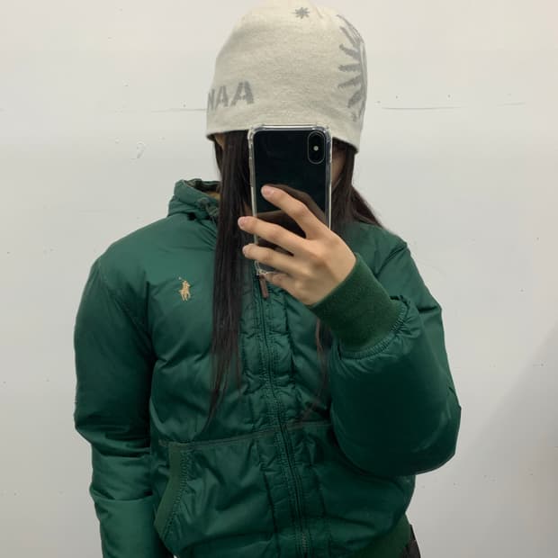 폴로 딥그린 덕다운 패딩