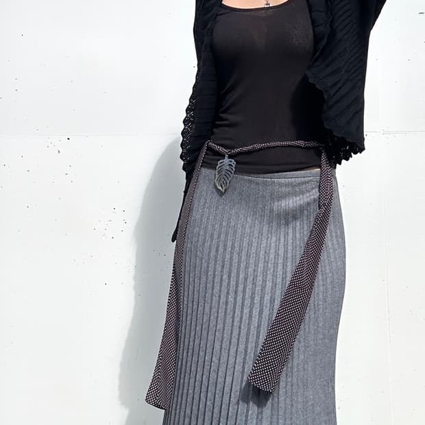 Embroidery open cardigan / black