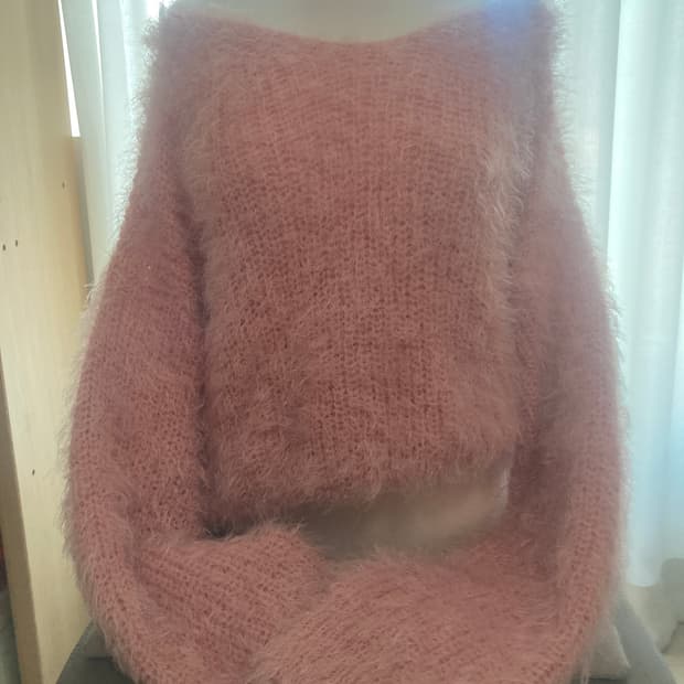 히메갸루 빈티지 핑크앙고라니트