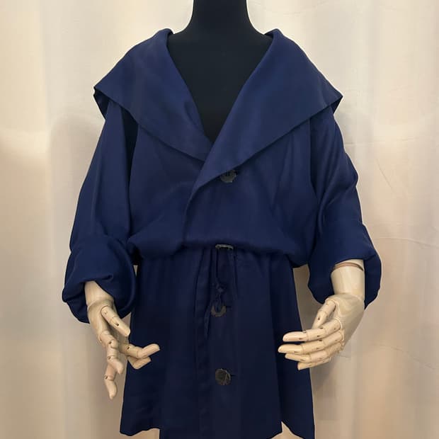 요지 야마모토 린넨100% 네이비 아방가르드 스트링자켓