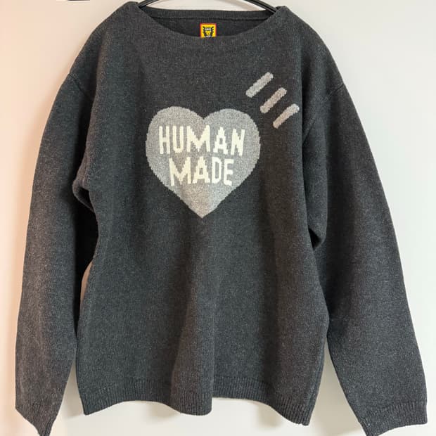 휴먼메이드 하트 니트 그레이