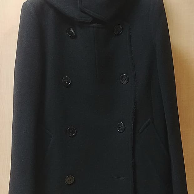 주카Zucca 더블 브레스티드 울 후드코드/ 딥네이비