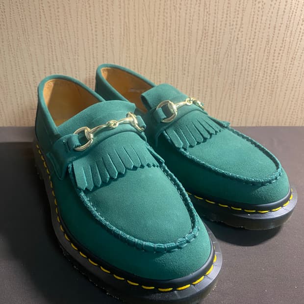  닥터마틴 아드리안 스내플 스웨이드 로퍼 그린 UK8