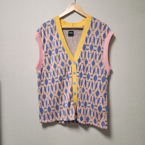 [M] 자라 패턴 니트 조끼