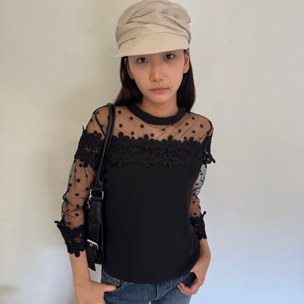 Crochet see-through top