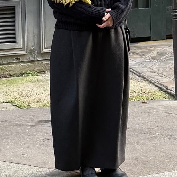 새)에토스 CLASSIC TUCKED SKIRT(차콜)