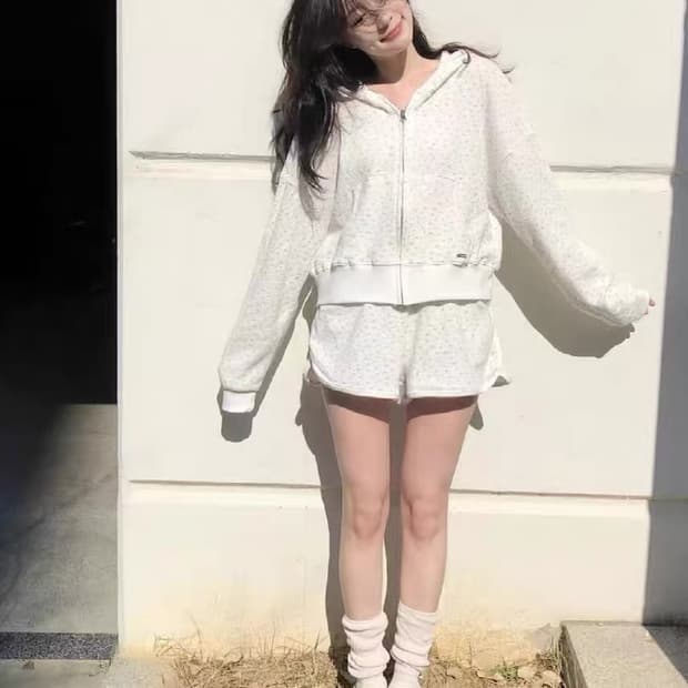 (셋업) 레터프롬문 앤디 플라워 와플 트레이닝