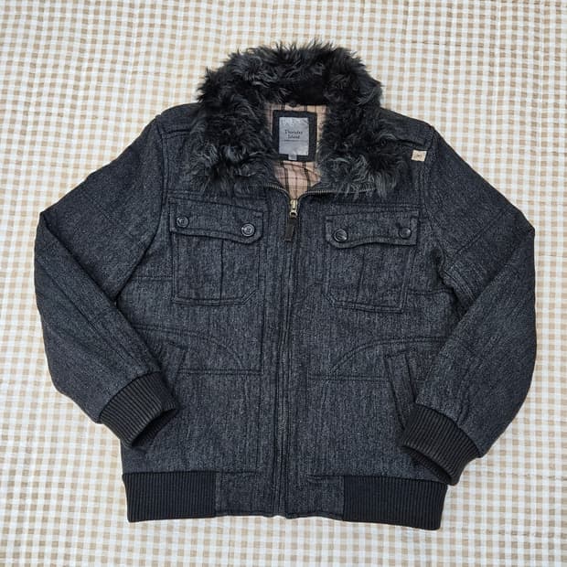 써스데이아일랜드 울 집업점퍼 남자100