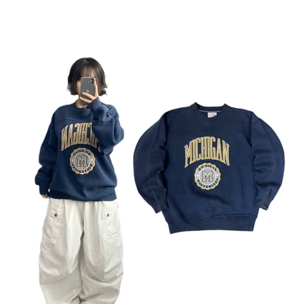 크레이블 스포츠 90s 미시건 올드 스웻셔츠 맨투맨
