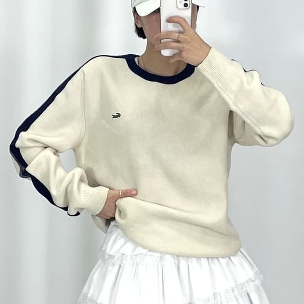  [XL]라코스테 아이보리 니트