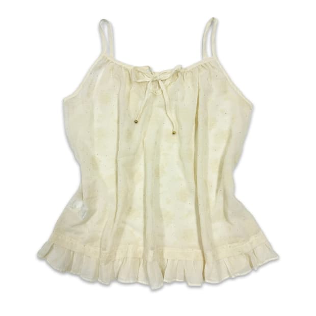 빈티지 아이보리 시스루 레이어드 프릴 슬리브리스