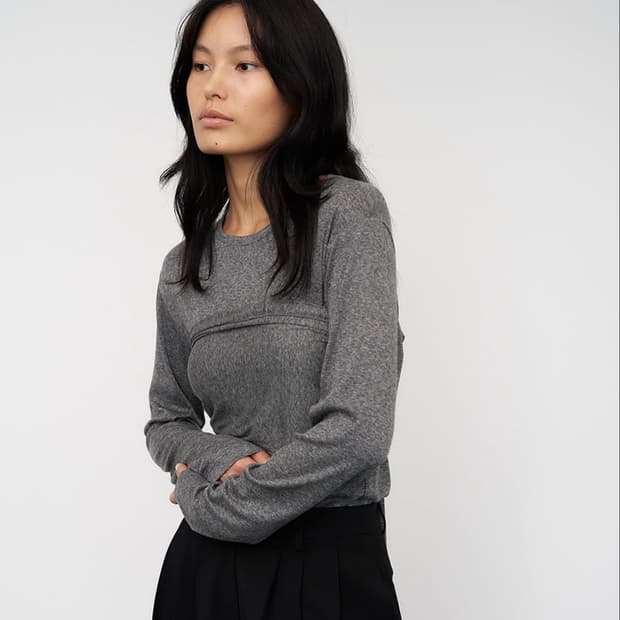 Nod 엔오디 스카프 티셔츠 셋업 grey 그레이