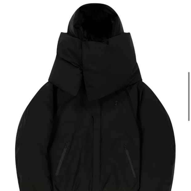오호스 디태처블 머플러 다운 자켓 블랙