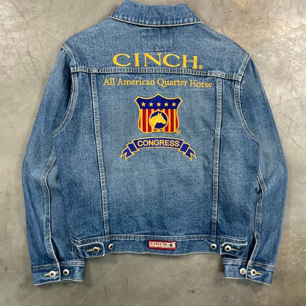 빈티지 패치워크 데님 트러커 자켓