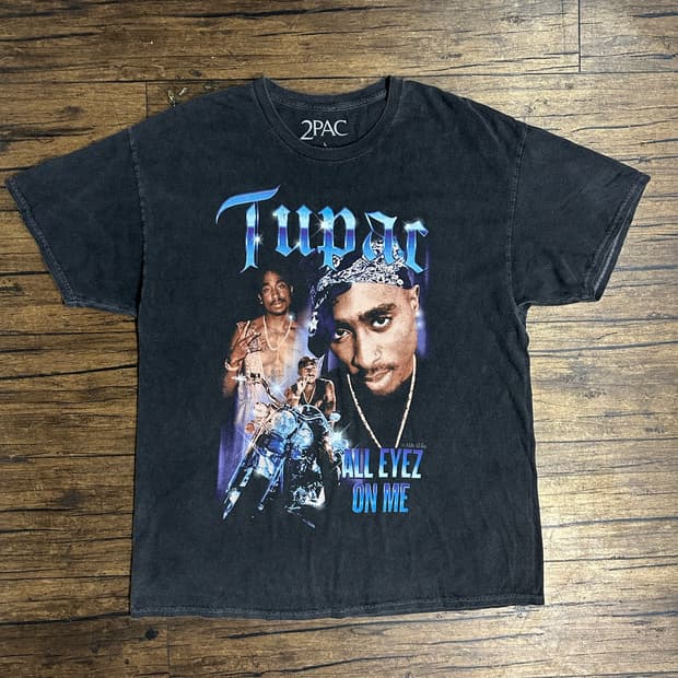 2PAC 올 아이즈 온 미 빅프린트 밴드티 반팔 티셔츠 L-XL