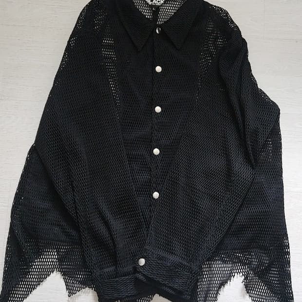 꼼데가르송 블랙 매쉬 자켓 L
