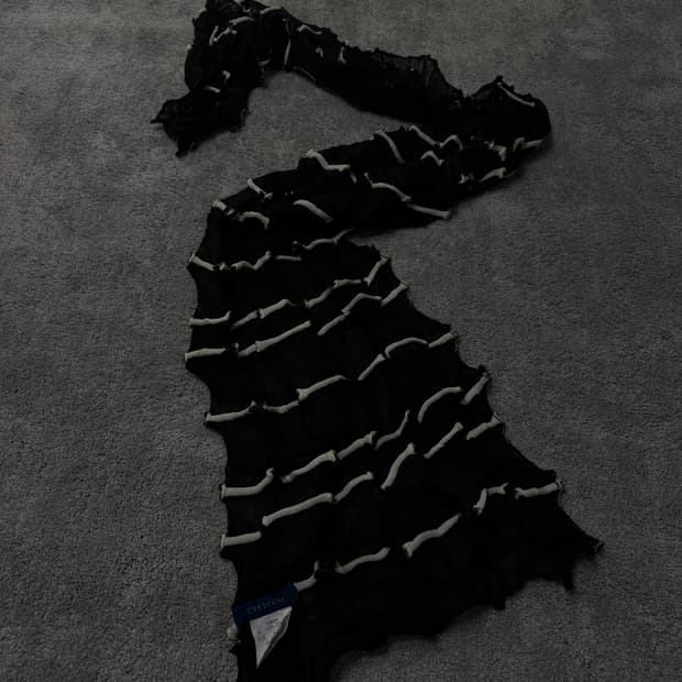 Vintage v-kei punk mood black scarf