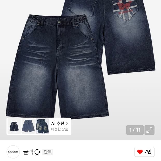 GP124 빈티지 잭 데님 버뮤다 팬츠 (INDIGO)