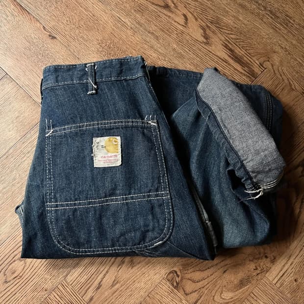 [25]70's 칼하트 OG 하드 페이딩 덩가리 싱글니 워크팬츠