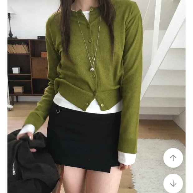 라운드 가디건 올리브