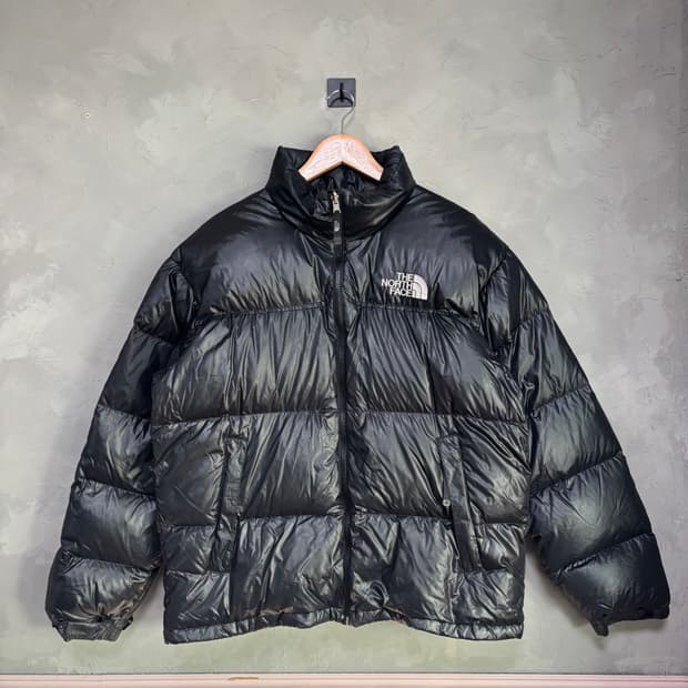 노스페이스 700 눕시 유광 구스다운 패딩 블랙