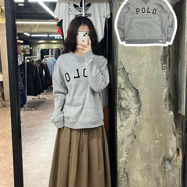 폴로 랄프로렌 기모 맨투맨 그레이 #csz2485