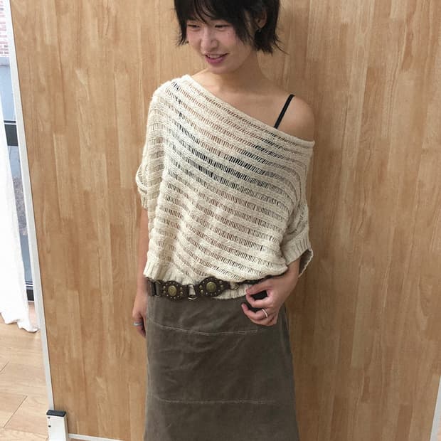 vintage one-shoulder knit top