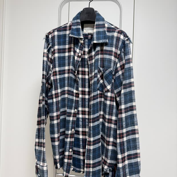 R13 데미지 플란넬 셔츠 L