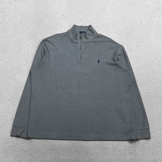폴로 랄프로렌 포니 로고 스웻 하프 집업 그레이