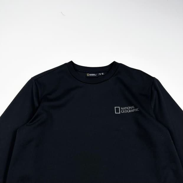 내셔널지오그래픽 백로고 블랙 긴팔티셔츠 (M)