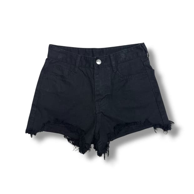 black denim shorts