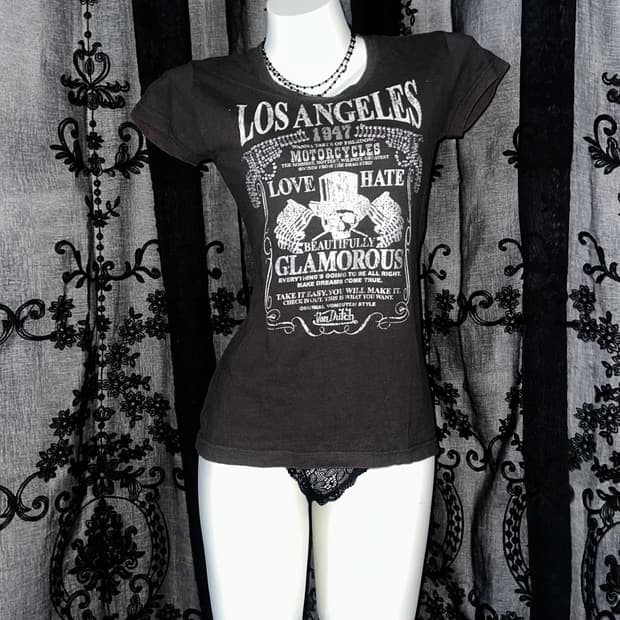 Charcoal los angeles graphic t-shirt