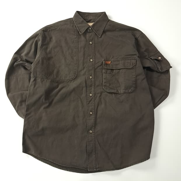 CK384 L 울리치 90s 슈팅패치 다크브라운 헌팅 셔츠 남방