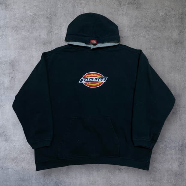 디키즈 y2k 빅로고 오버핏 블랙 후드티