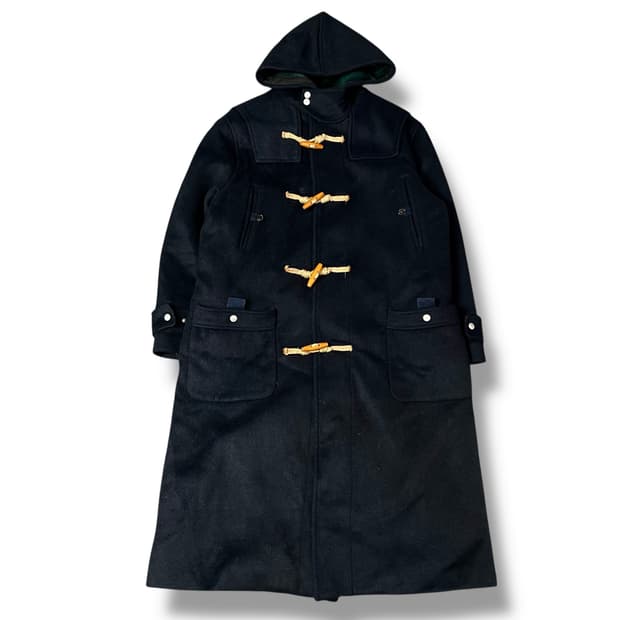 라퍼지스토어 네이비 후드 체크 더플코트 M