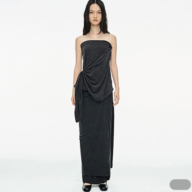 cerric layered flare top, charcoal