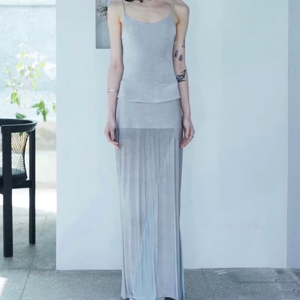 drop skirt aqua S
