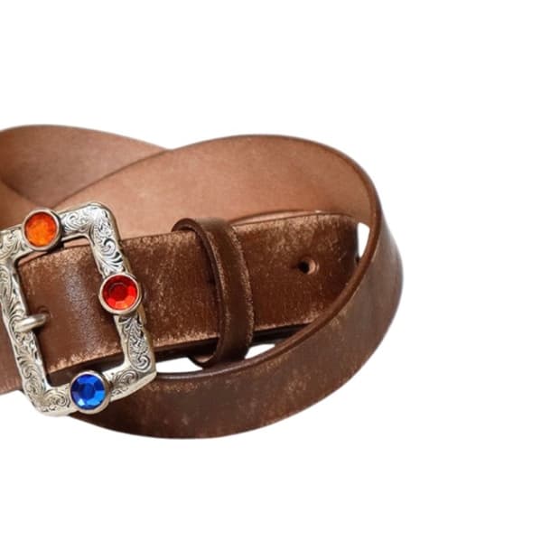 캐피탈 스터드 벨트 브라운