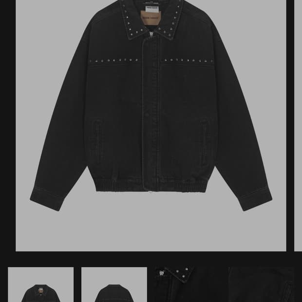 인세인개러지 리벳 워시드 데님 자켓 블랙