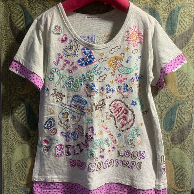Rough nature charm kawaii tee