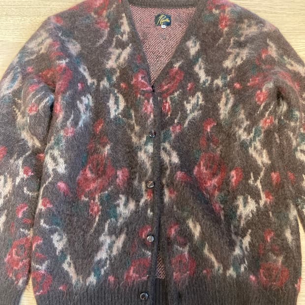 니들스 모헤어 가디건 로즈 M