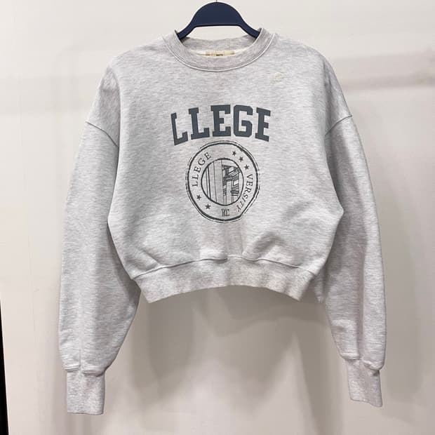 렉토 LLEGE 크롭 맨투맨 멜란지그레이