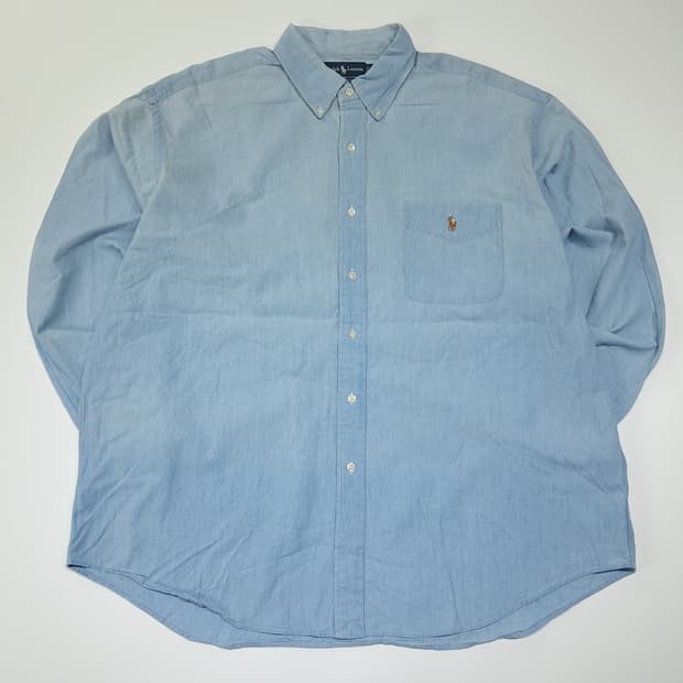 CL537 XL 폴로 90s 코튼 멀티포니 빅셔츠 샴브레이 셔츠 남방