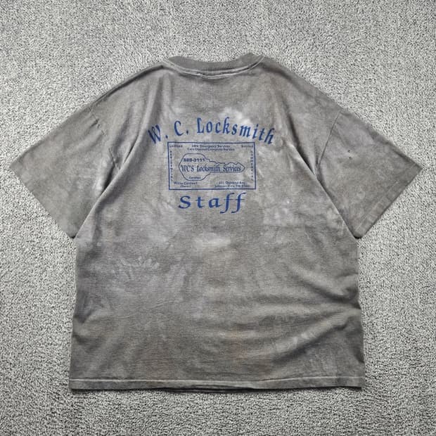 90's USA 헤인즈 싱글스티치 반팔 티셔츠 커스텀 (XL)/12383