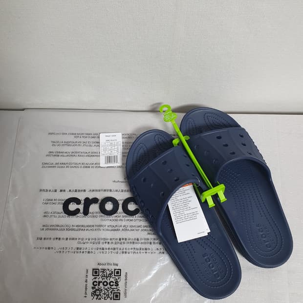 크록스 바야2 슬라이드 네이비 280mm 새상품 슬리퍼